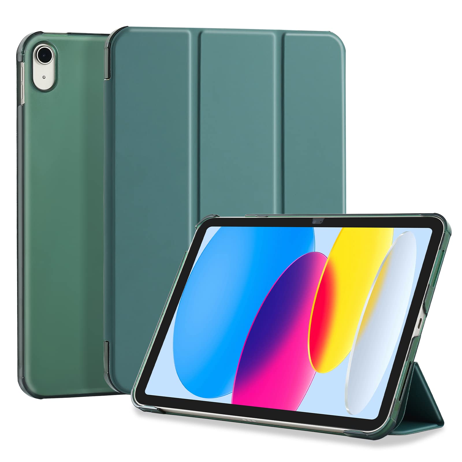 4UBonLife Case for iPad (A16) 11th Generation 11 Inch 2025, for iPad 10th Generation Case 10.9 inch 2022, Slim Stand Hard Cover with Translucent Frosted Back Shell, Night Green — image 1
