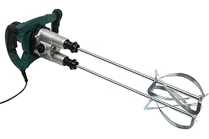 BULELULA 2800W Handheld Electric Concrete Mixer, Cement Mixer Dual Paddle, Portable Mortar Mixer with 6 Adjustable Speed, Electric Concrete Plaster Grout Paint Mortar Mixer Machine