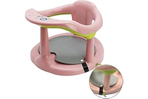 CAM2 Baby Bath Seat Non-Slip Infants Bath tub Chair with Suction Cups for Stability, Newborn Gift, 6-18 Months (Pink)…