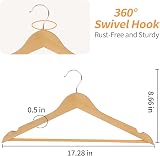 Amazon Basics Wood Suit Hangers 10-Pack 44 cm Natural view 2