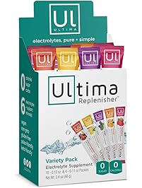 Ultima Replenisher Electrolyte Hydration Powder, Variety Pack, 20 Count Stickpacks - Sugar Free, 0 Calories, 0 Carbs - Gluten-Free, Keto, Non-GMO, Vegan