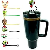 6 Pack 10mm Christmas Grinchmas Straw Toppers, Fits Stanley and Simple Modern Tumblers (Grinch Bundle)