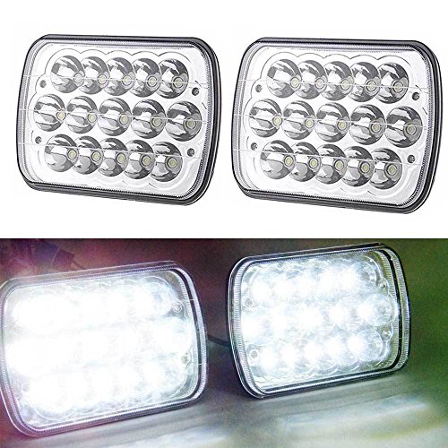 Pair 7x6 Inch LED Headlight Hi Lo Beam For International Harvester 4700 4800 4900 8100