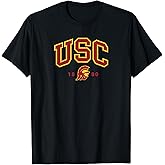USC Curved Block Logo with Cardinal Gold Trojan 1880 T-Shirt