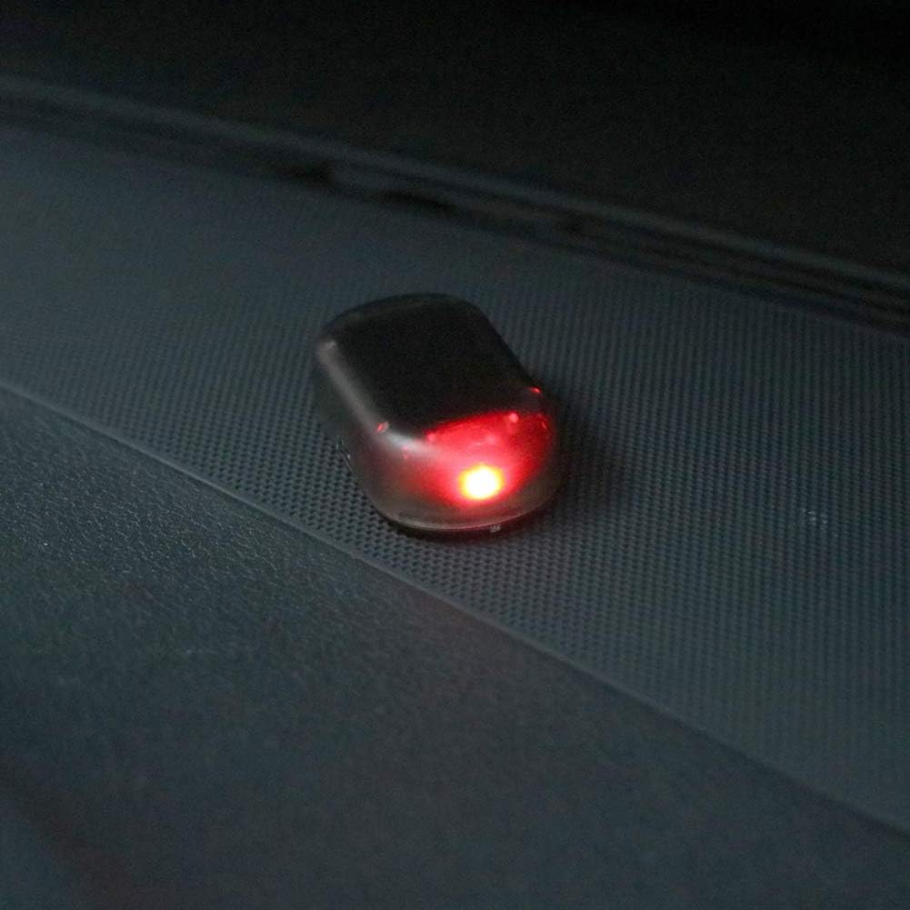 Juhon 車の太陽光発電模擬ダミーアラーム 警告盗難防止 Led点滅セキュリティライト 青 赤 バイク用ledライト 車 バイク Amazon