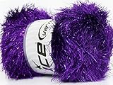Large 100 gram skein Purple Eyelash Dazzle Ice Metallic Eyelash Yarn