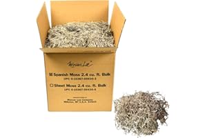 Mosser Lee Spanish Moss – Natural Decorative Moss for Houseplants, Soil Cover, Crafts, Terrariums & Floral Arrangements - 2.4 Cubic Foot