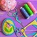 2 Pack Stork Scissors Embroidery Scissors Sewing Scissors Brow Shaping Scissors Small for Crafting, Art Work, Threading, Needlework, Stainless Steel, 3.6 Inch (Colorful)