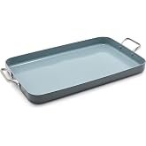 GreenPan Valencia Pro 18" x 11" Ceramic Nonstick Double Burner Griddle Pan | PFAS-Free Nonstick, Induction Ready, Compatible with all Stovetops, Hard Anodized, Gray, Dishwasher Safe, Oven Safe to 600F