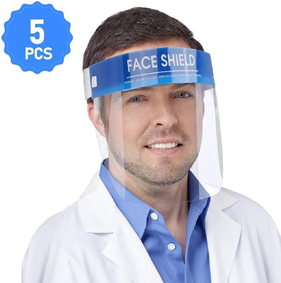 Face Shield Visor Clear Visor Flip Up Transparent Protective Face Shield Anti Splash Elastic Band Full Face Cover for Workshop Cooking Cleaning