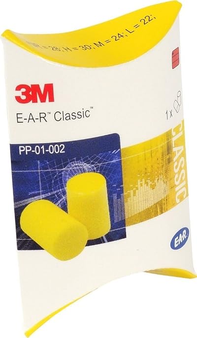 3M E-A-R Classic II Ear Plugs 28 dB Moisture Resistant 25 Pairs Yellow