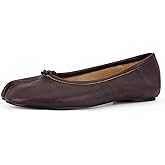 POYOIOR Tabi Shoes Women Split Toe Shoes Wide Width Ballet Flats Comfort Casual Work Shoes for Women Office