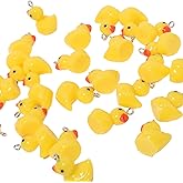 ARTISAMILY Duck Dangle Earring Charms Cute Duck Keychain Bracelet Necklace Pendants Lovely Hang Ornament Decoration Resin Pendants for Jewelry Making DIY Crafts