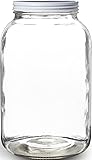 Pakkon Wide Mouth Glass Mason Jar, 1 Gallon