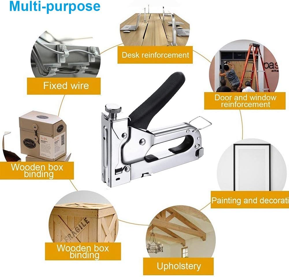 Staple Gun with Staples, 3-in-1 Staple Gun with Remover, Premium Heavy Duty Staple Nail Gun Kit with 1250 Staples - Upholstery Stapler for DIY Repair, Carpentry, Decoration, Furniture : Office Products