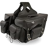 Milwaukee Leather SH66602 Zip-Off Double Pocket PVC Throw Over Motorcycle Saddlebags - One Size