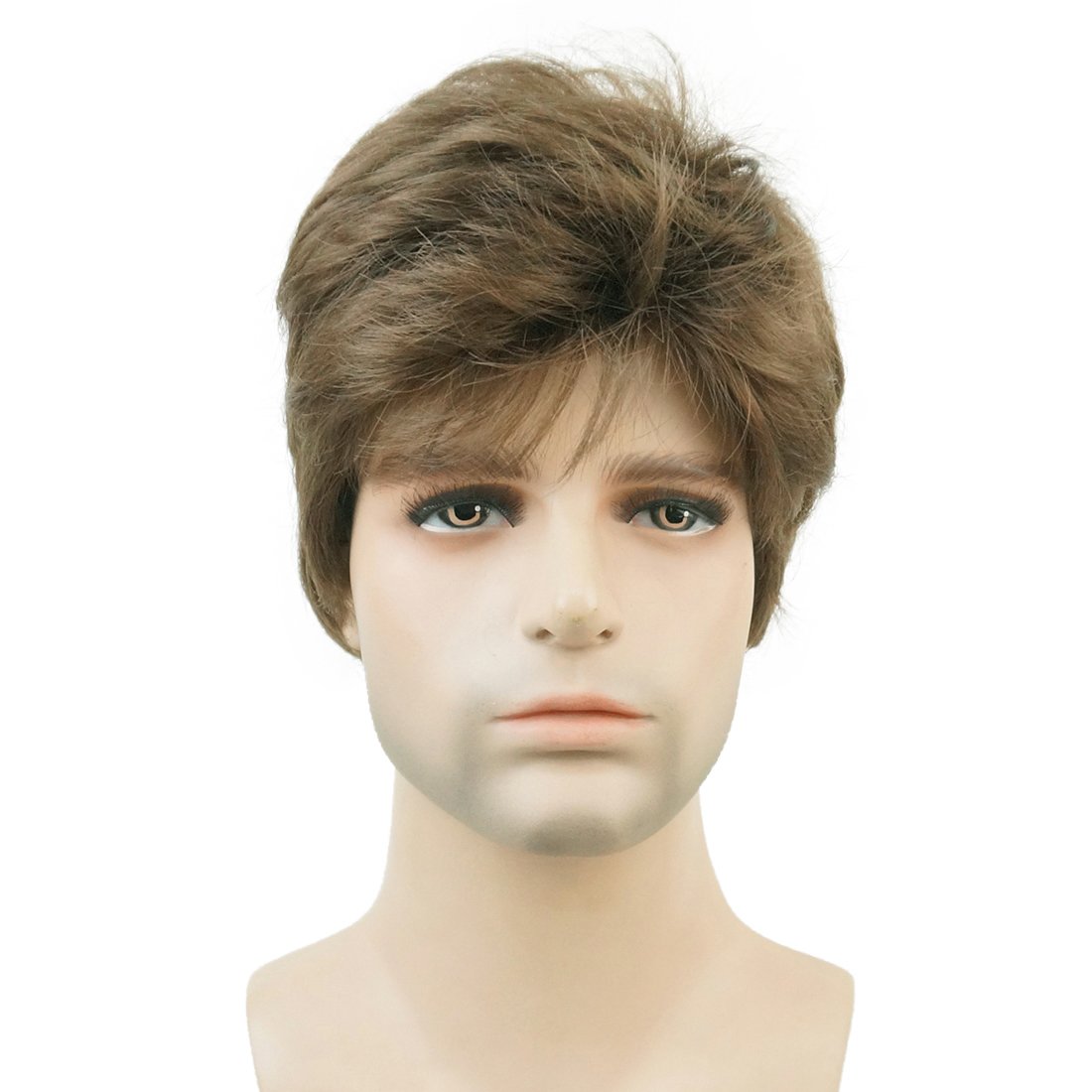 Lydell Men Wig Natural Short Straight Hair Synthetic Full Wigs