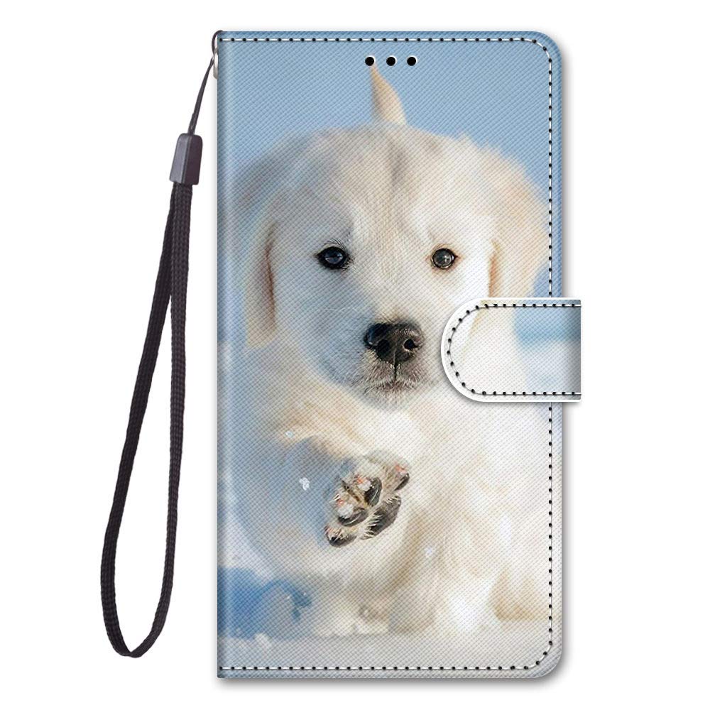 Nodigo Leather Case for Samsung Galaxy A21s 2020 Shockproof with Stand Flip Case Silicone Animal Pattern Funny Case Bumper 360 Kickstand Case Cover Girl Women Men Wallet - Dog
