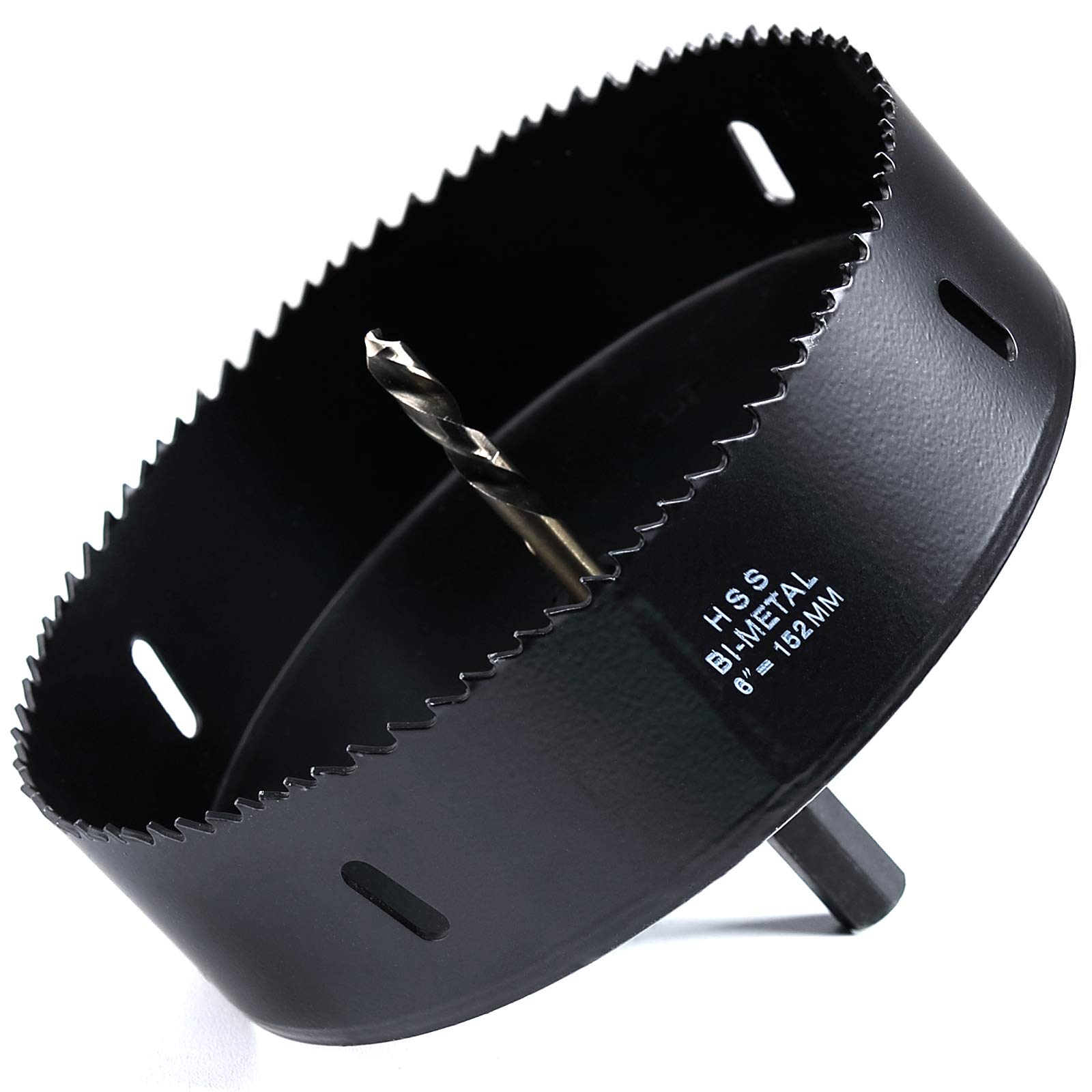 6 Inch HSS BI-Metal Hole Saw, 1 3/8 inch Cutting Depth Hole Cutter with ...