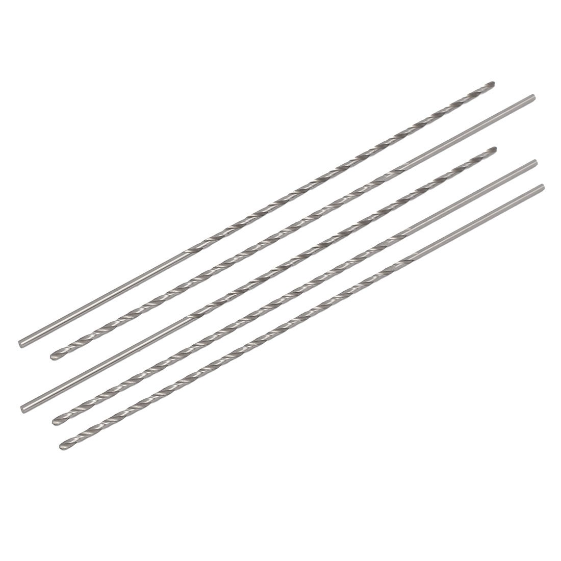 Sourcingmap 2.5mm Dia 200mm Long HSS Straight Round Shank Twist Drill Bit Drilling Tool 5pcs