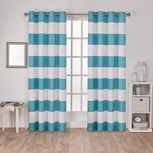 Amazon Com Exclusive Home Curtains Surfside Cabana Stripe Cotton