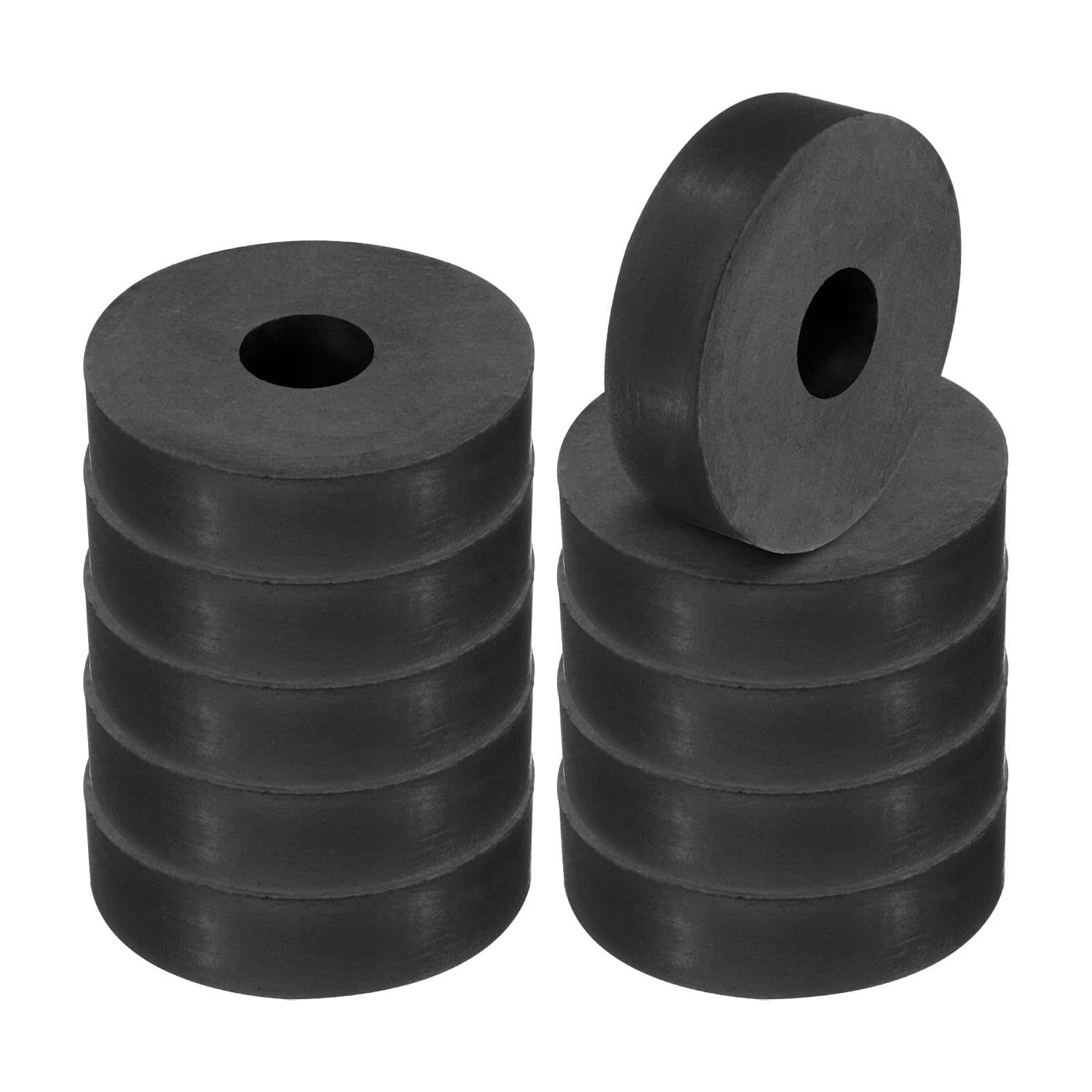 PATIKIL Multi Purpose Rubber Spacer, 10 Pcs 1.6"OD 0.47"ID 0.4"Thickness Neoprene Round Anti-Vibration Isolation Pads Isolator Rubber Bushings Spacer Washer for HVAC Bolts Car Accessories
