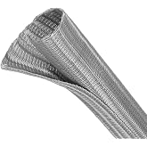Split Wire Loom Tubing, Cable Protector Sleeve, Braided Cable Management for TV/Computer/Home Theater/Engine Bay, Cord Protectors from Pets No Chew (Grey, 1/8"-10ft)