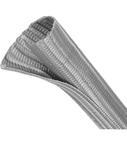 225FWY 5ft Green Expandable PET Braided Cable Sleeving - 1/4" Wire Loom Tubing