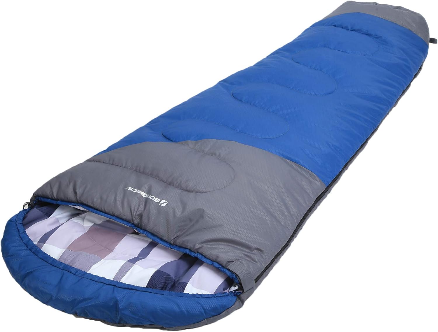 SONGMICS Mummy Sleeping Bag with Hood, Draft Collar, for 5 to 15°C, 220