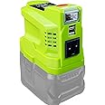 150W Power Inverter Generator Fit for Ryobi 18V Lithium Battery, DC 18V to AC 110V-120V Portable Power Station, with 2 USB & AC Outlet & 200LM LED Light Modified Sine Wave Power Inverter