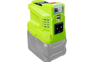 GMURA 150W Power Inverter Generator Fit for Ryobi 18V Lithium Battery, DC 18V to AC 110V-120V Portable Power Station, with 2 USB & AC Outlet & 200LM LED Light Modified Sine Wave Power Inverter
