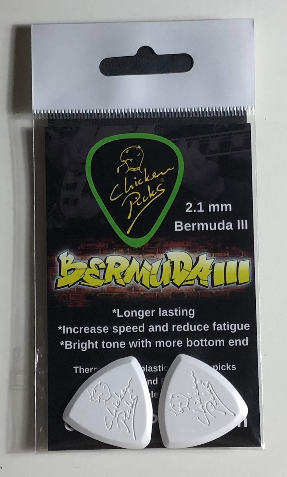 ChickenPicks guitar picks 2 x ChickenPicks Bermuda III 2.1 mm