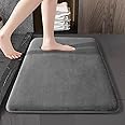 SONORO KATE Bathroom Rugs, Ultra Absorbent & Non-Slip Memory Foam Bath Rugs, Machine Washable Bathroom mats, Soft Velvet Bath Mats，Easier to Dry for Bathroom Floor Rugs (32"×20", Dark Grey)
