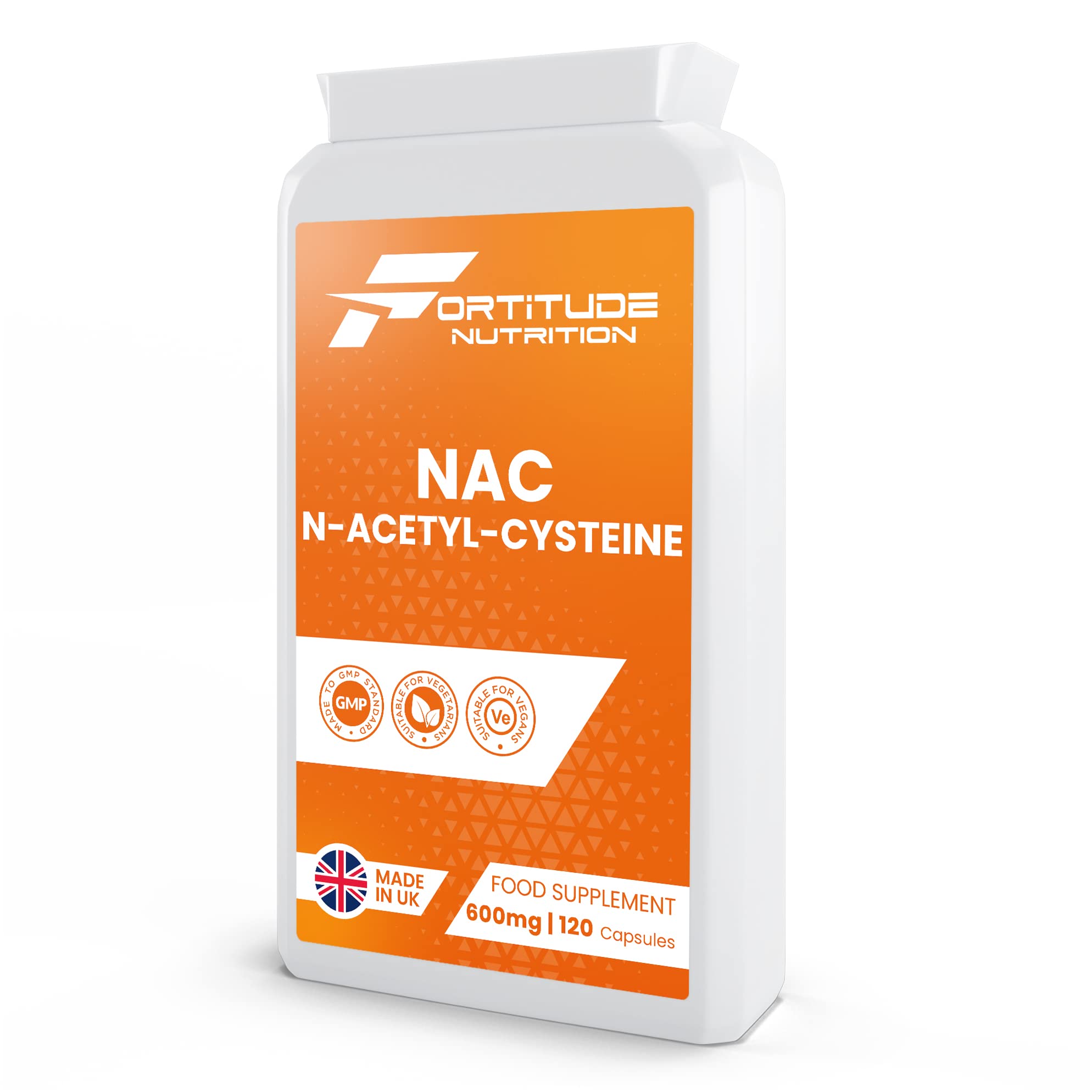 NAC N-Acetyl-Cysteine Capsules | N Acetyl Cysteine 600mg NAC Supplement | Stable Form of L-Cysteine Glutathione Supplement Precursor | 120 Vegan NAC Capsules