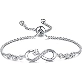 Desimtion Gifts for Women Mom, Infinity Love Bracelets for Women, Valentines Day Birthday Jewelry Gifts for Her Girls Girlfriend Mom Wife from Daughter Son