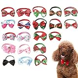 20 Pcs Dog Bow Tie Christmas Puppy Bowtie Cat Collar Set 8-13" by KOOLTAIL