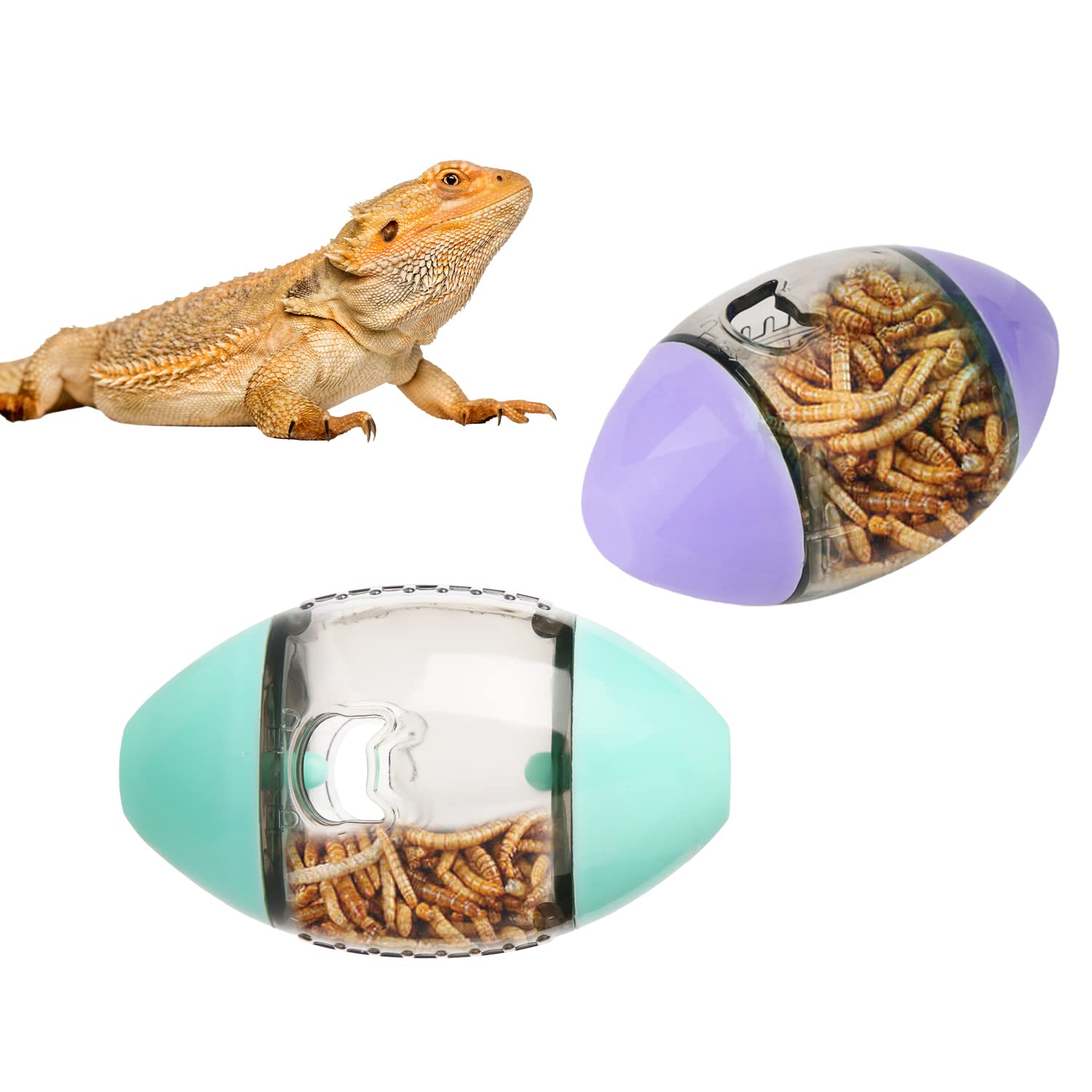 Bearded Dragon Toy, Reptile Toys Lizard Enrichment Toys Bearded Dragon Feeding Toys Reptile Enrichment toy For Lizards Bearded Dragons Geckos Small Reptiles (Green, Purple)