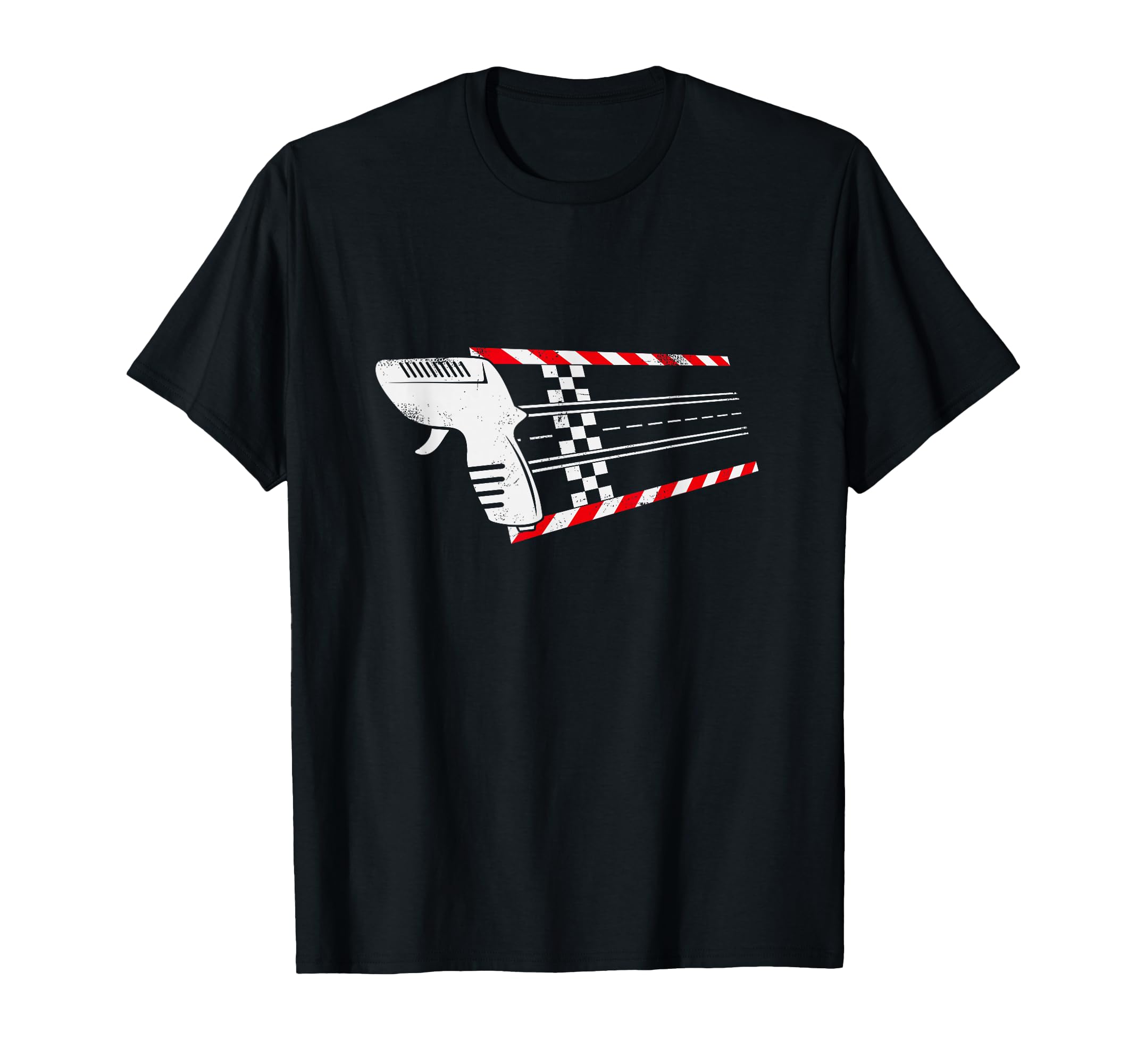 Slot Car Racing Controller Checkered Track T-Shirt