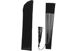 WRITWAA Black Folding Fan Men Handheld Fan Chinese Folding for Cooling Portable Use