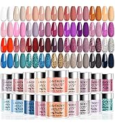 Lavender Violets 36 Colors Dip-Powder-Nail-Kit Starter Fast Dry Dipping Powder Color Set - White,...