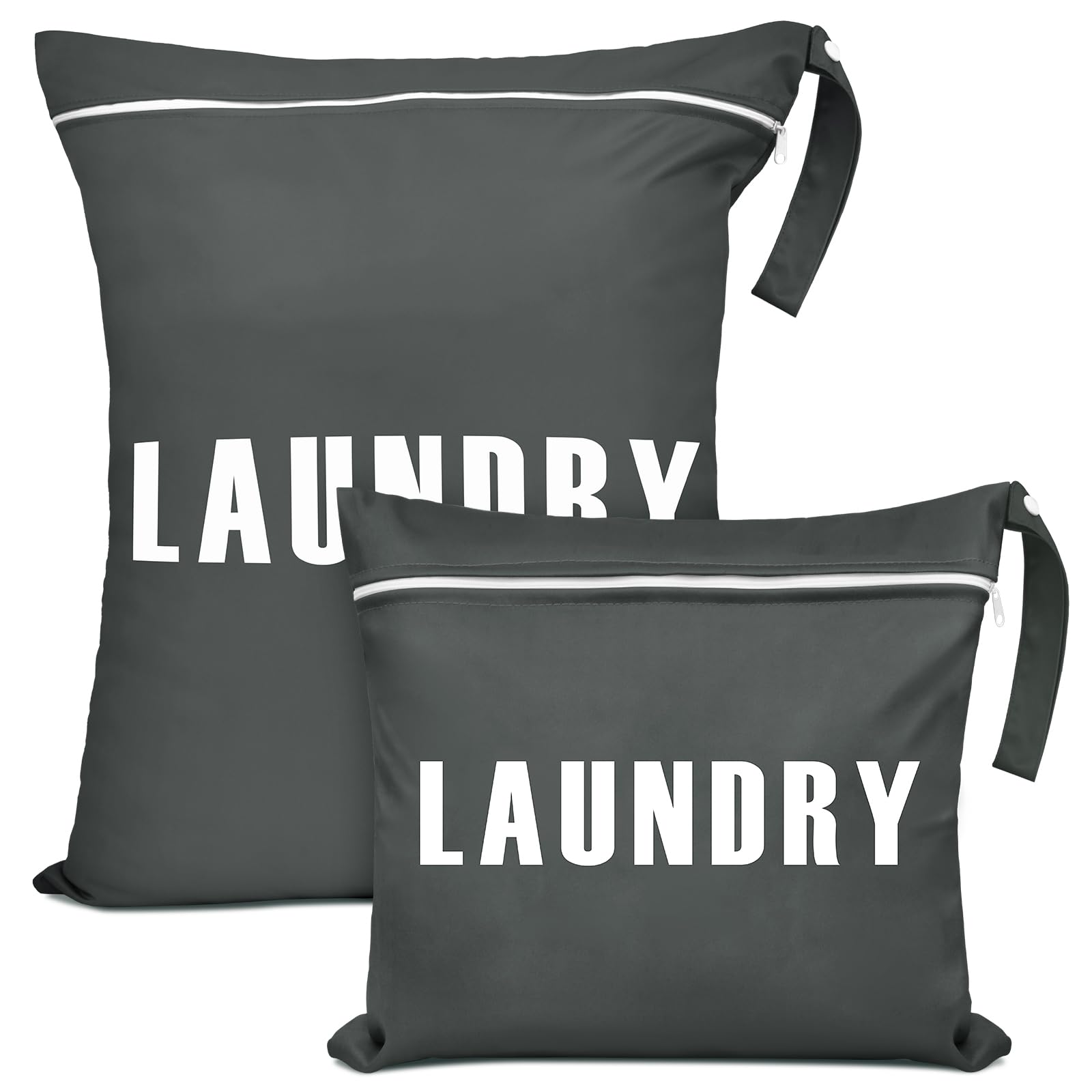 Photo 1 of 2 Pcs Large Travel Laundry Bags - Waterproof Wet/Dry Bags for Dirty Clothes, Bathing Suits, Gym Clothes, Swimming, Yoga