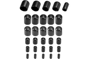 DMiotech 50 Pack 1/4" 3/8" 1/2" 5/8" 3/4" ID Black Screw Thread Protectors Rubber End Caps Bolt Covers for Screw Bolt Furniture Pipe