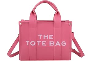 DEZESAS The Tote Bag for Women, Canvas/Leather Tote Purse Crossbody Bags with Zipper Sturdy HandBag for School, Travel