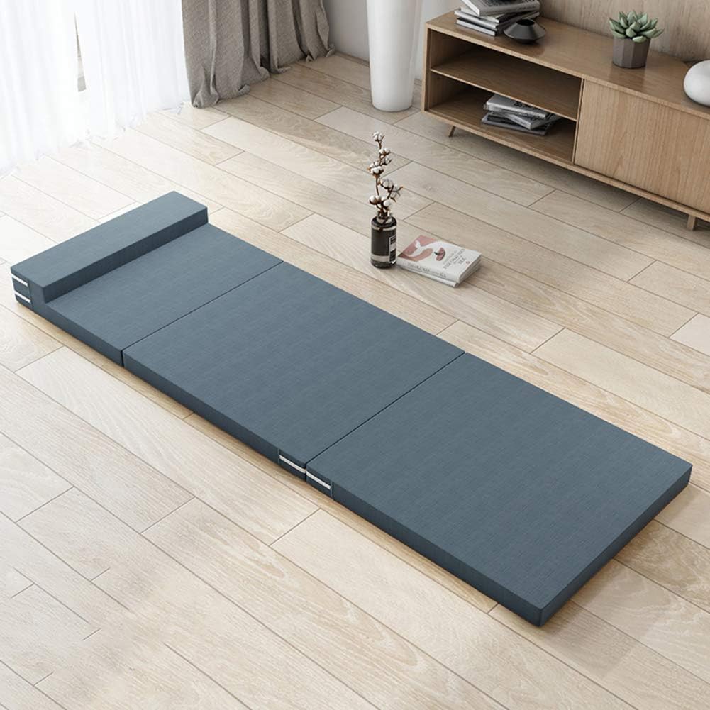 Amazon Com Tatami Floor Mat Folding Mattress Japanese Futon Tatami Mattress Pad Portable Sleeping Pad With Mattress Protector Cover Blue 90x200cm 35x79inch Home Kitchen