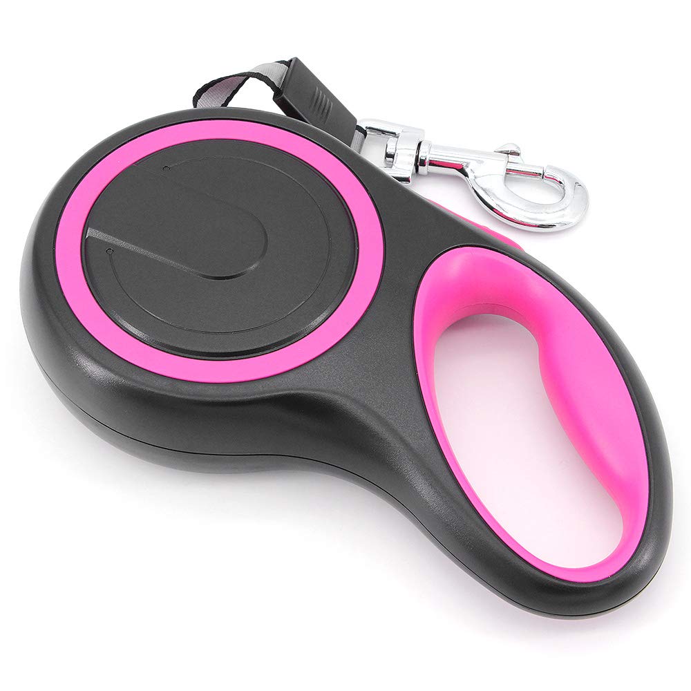 MoYouno 8M Long Retractable Dog Lead 110lbs, dog leads for large dogs,Heavy Duty Pet Lead Durable Dog Leash Automatic Extendable 8m lead dog retractable Up to 50KG,Pink