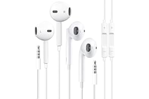 VZZBOO 2 Pack Apple Wire Earbuds Headphones with 3.5mm Plug Earphones [Apple MFi Certified] Built-in Microphone & Volume Control Compatible with iPhone/ipad/Android/Computer and Other 3.5mm Jack Devices