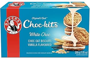 BAKERS EST 1851 Choc-kits Crunchy Oat Biscuits 200g (White Chocolate, 7.05 Ounce (Pack of 1))