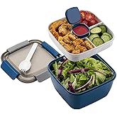 MUJUZE Salad Containers for Lunch, 52oz Lunch Box with Salad Dressing Container to Go, Salad Lunch Containers, BPA-Free, Sala