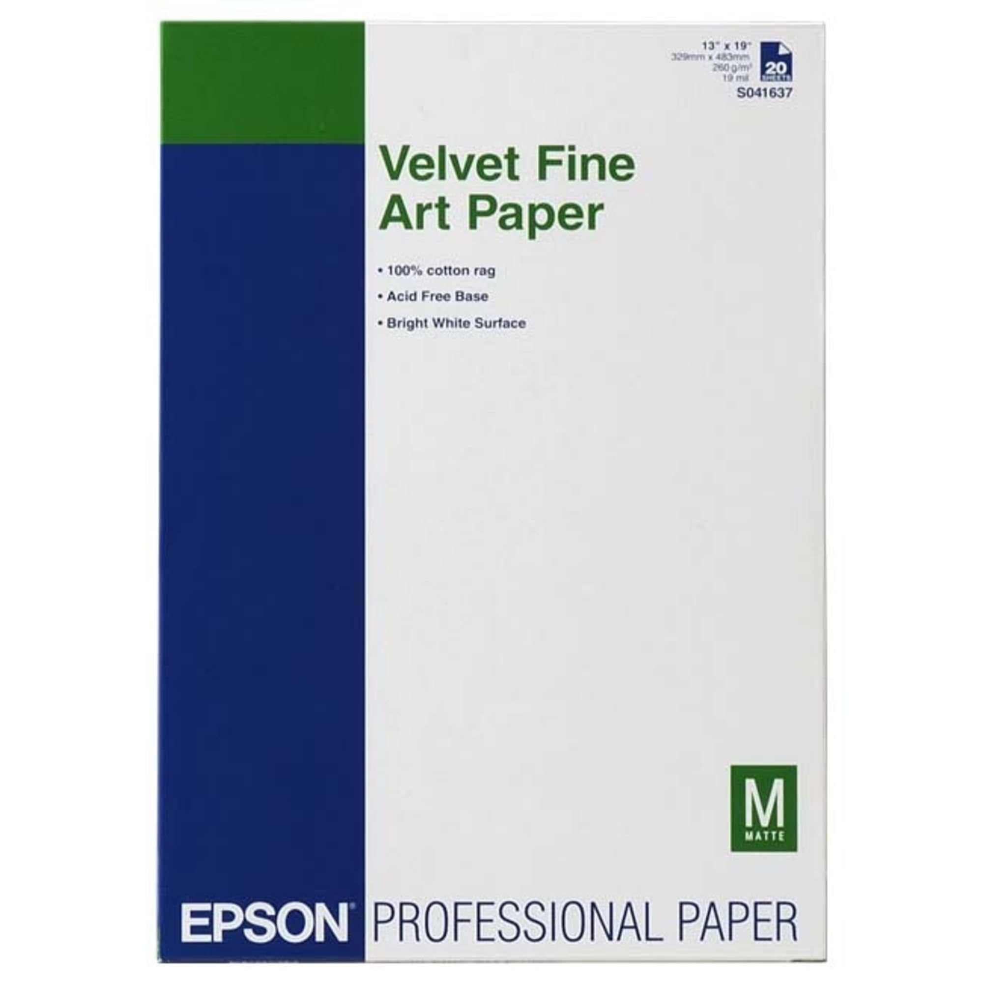 Epson C13S041637 Ultra Smooth Art Paper for Inkjet A3 260 GSM 20 Sheets