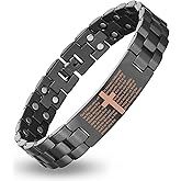 Fashtour Copper Magnetic Cross Bracelet for Men - Ultra Strength Magnetic Mens Cross - With Size Adjustment Tool